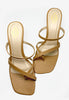 PU Leather Strappy Open-Toe Blade Heel Sandal