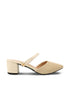 Point Toe With Corduroy Fabric Slip on Block Heel