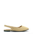 Textured Fabric PU Leather Sling Back Flats