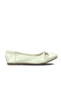 Metallic Bar Embellished Buckle Ballet Flats