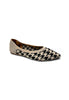 Houndstooth Printed Knitting Pointed-Toe Flats