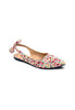 Floral Printed PU Leather Slingback Flats