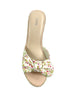 Slip On Printed Floral Ribbon Wedges