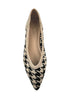 Houndstooth Printed Knitting Pointed-Toe Flats