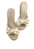 Slip On Printed Floral Ribbon Wedges