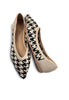 Houndstooth Printed Knitting Pointed-Toe Flats