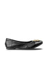 Metallic Weave Bow Appliques Embellished Buckle Ballet Flats