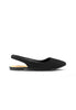 Textured Fabric PU Leather Sling Back Flats