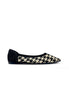 Houndstooth Printed Knitting Pointed-Toe Flats