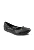 Metallic Bar Embellished Buckle Ballet Flats