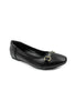 Textured PU leather with Metal Buckle Square Toe Flats