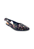 Floral Printed PU Leather Slingback Flats