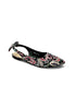 Cashew Flower Printed PU Leather Sling Back Flats