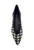 Houndstooth Printed Knitting Pointed-Toe Flats