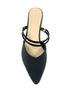 Canvas Pointed Flats with Cross Strap