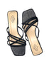 Faux Leather Strappy Open-Toe Block Heels Sandal