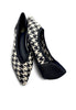 Houndstooth Printed Knitting Pointed-Toe Flats