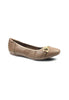 Textured PU leather with Metal Buckle Square Toe Flats