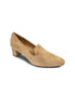 SUEDE BLOCK HEEL LOAFER PUMPS