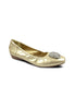 Metallic diamond Buckle Ballet Flats