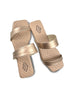 Double Strap PU leather Padded Flat Sandals