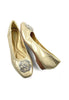 Metallic diamond Buckle Ballet Flats