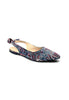 Cashew Flower Printed PU Leather Sling Back Flats