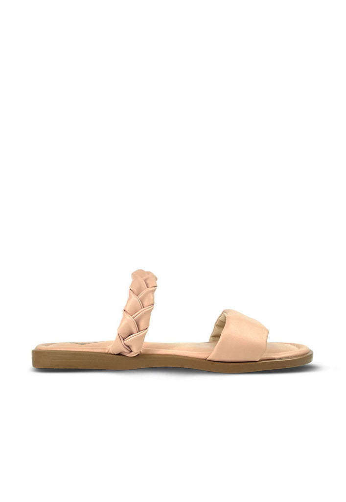 Braid Faux leather foot bed Slipper Sandal