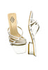 Faux Leather Strappy Open-Toe Block Heels Sandal