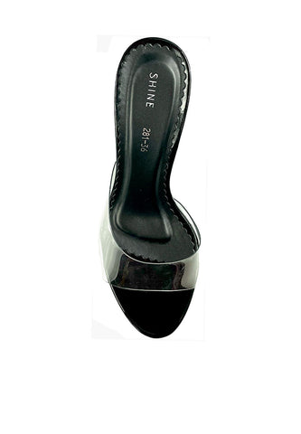 Slip on Floral Vinyl Heel Sandal