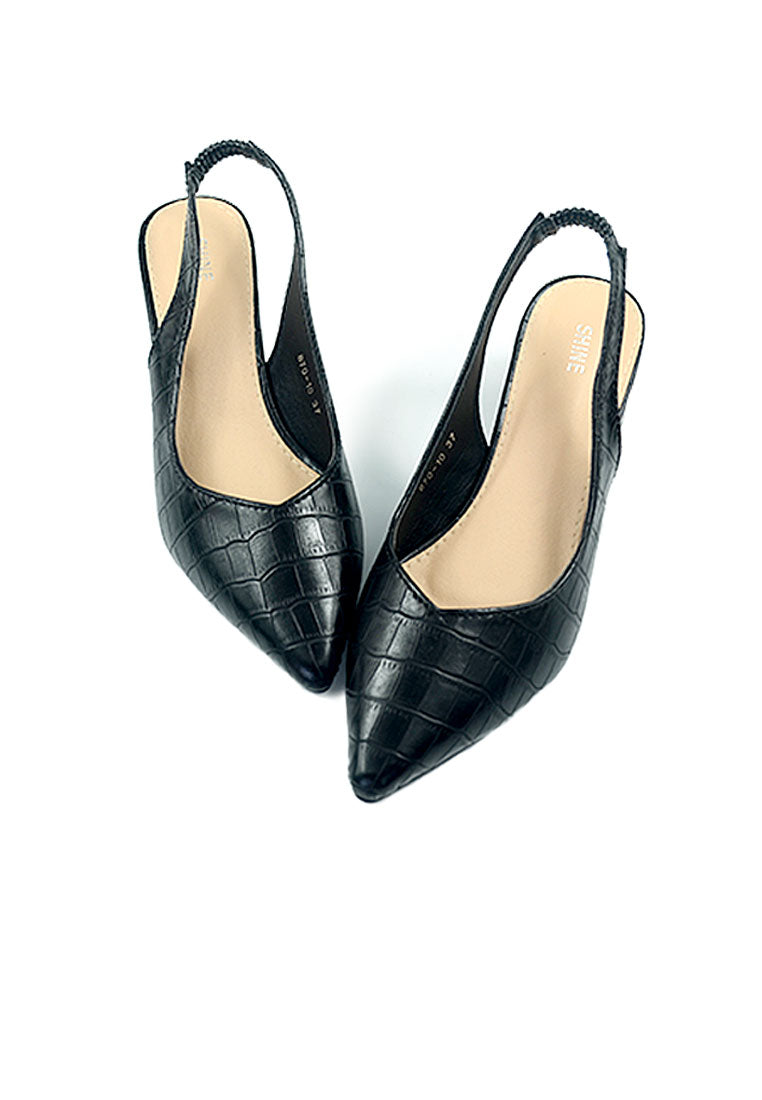 Slingback Basc High Heels With Stone Pattern