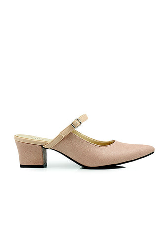 Slip On Simple Premium PU Buckle Mules