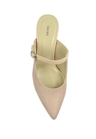 Slip On Simple Premium PU Buckle Mules